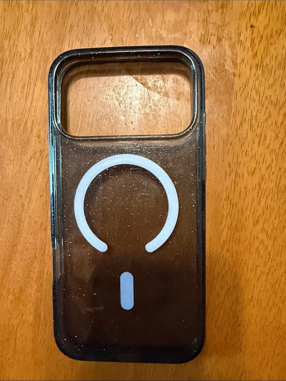 Clear Black Magnetic-Compatible Phone Case with White Ring